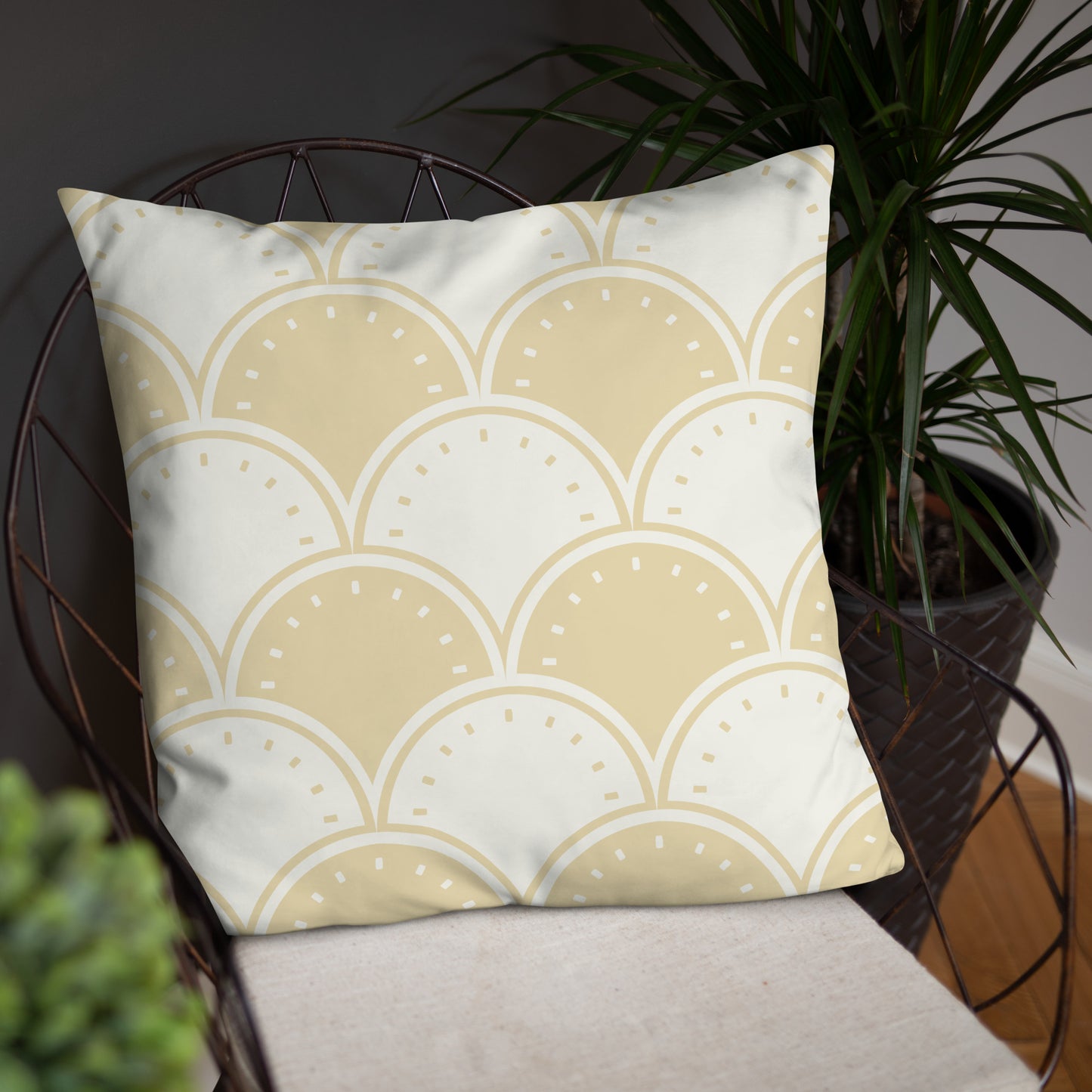 Ocean's Yellow Waves Basic Pillow