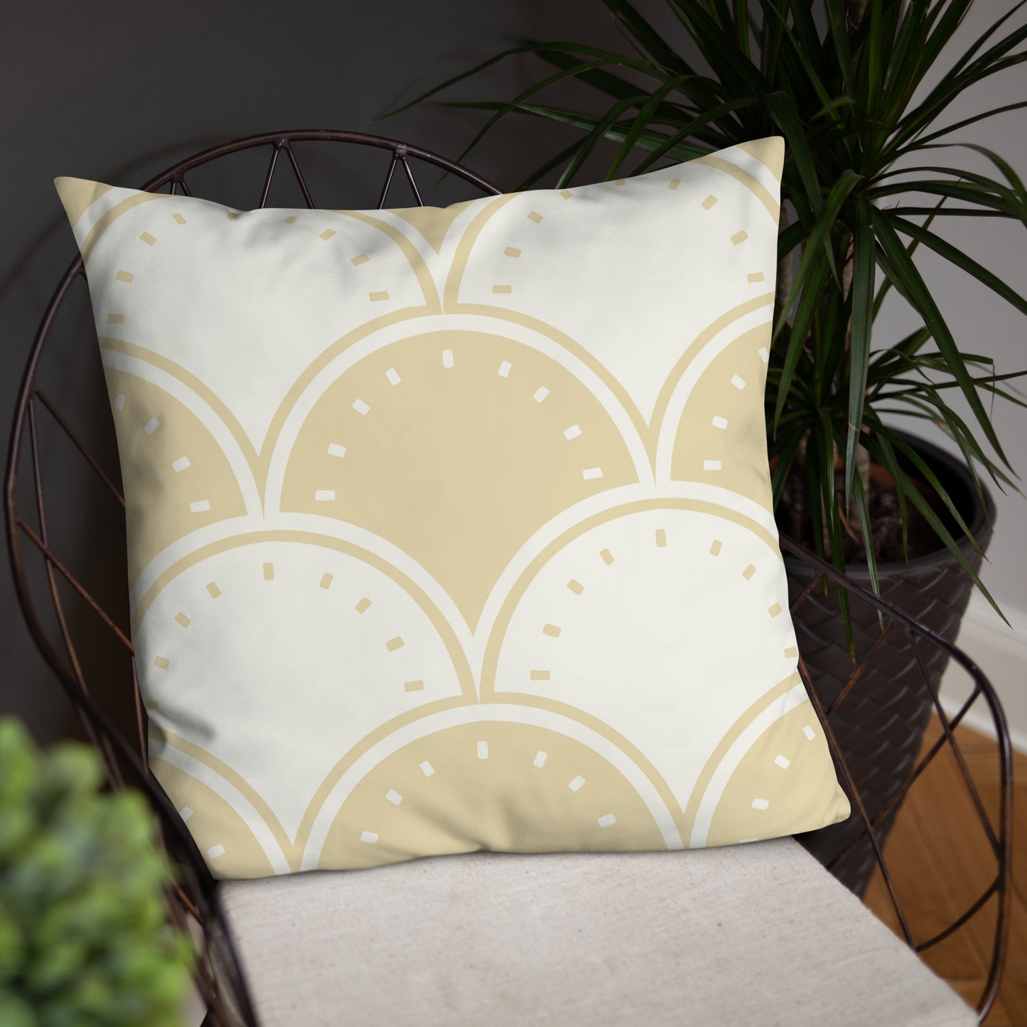 Ocean's Yellow Waves Basic Pillow