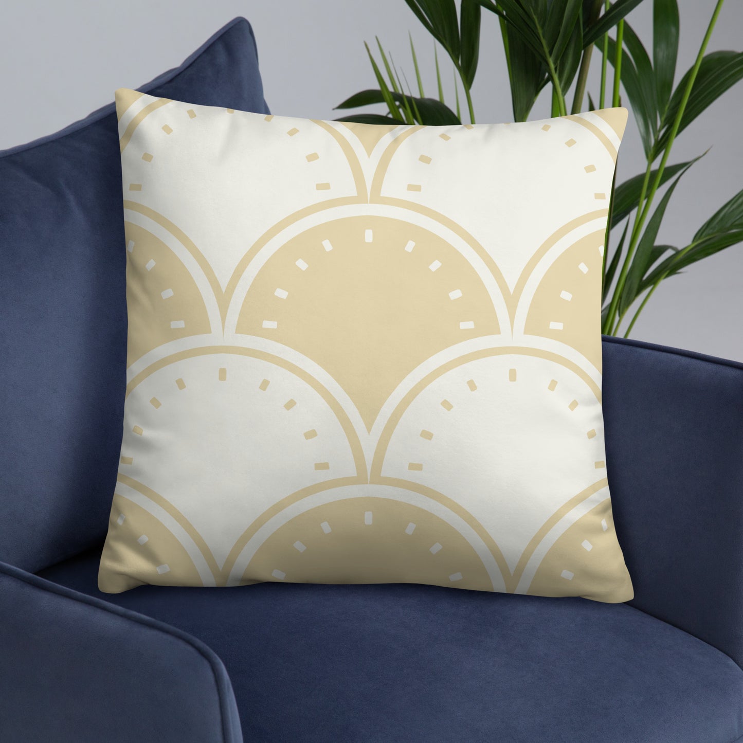 Ocean's Yellow Waves Basic Pillow