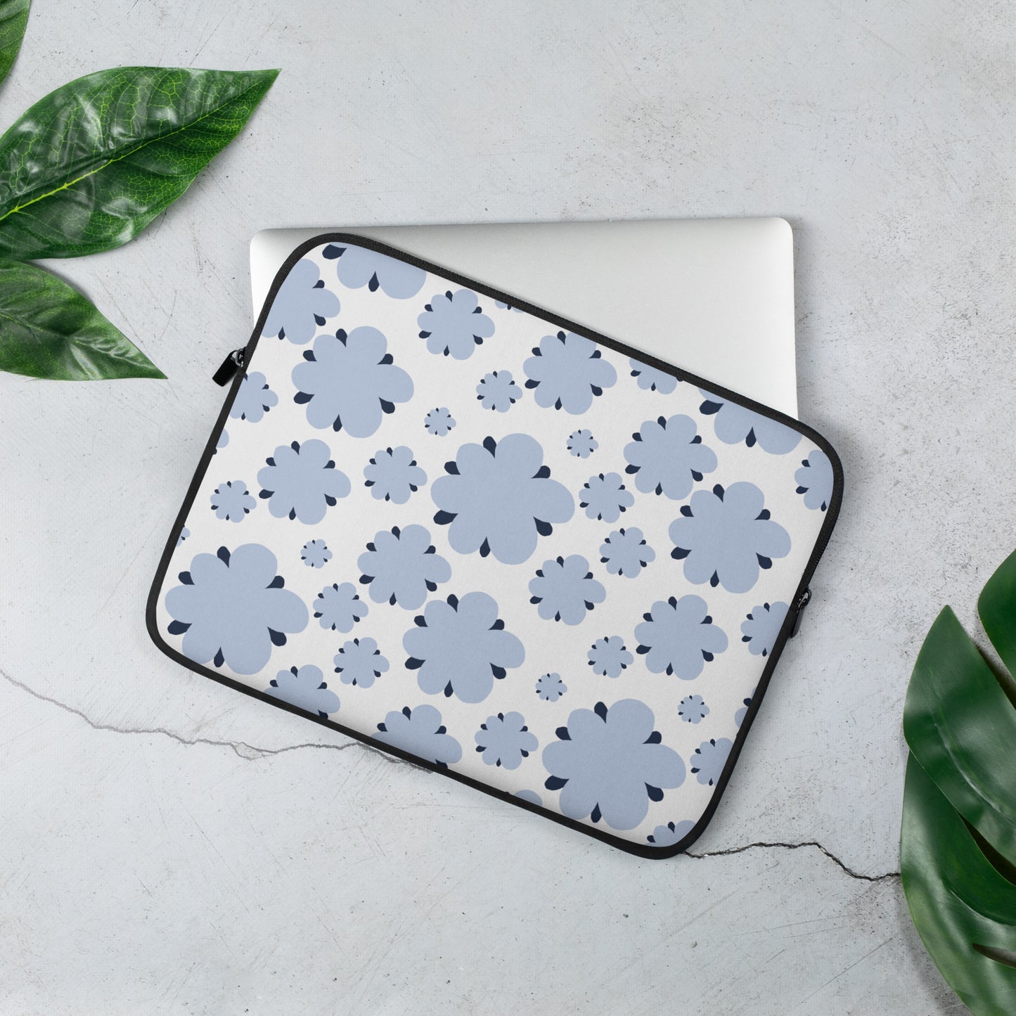 Blossom Blues Laptop Sleeve - Blue