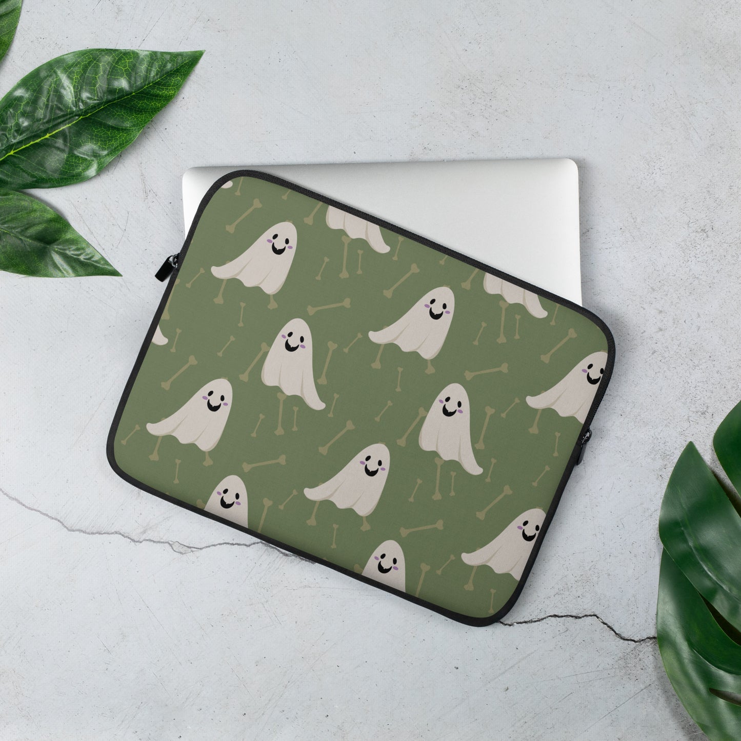 Halloween Ghosts - Green Laptop Sleeve