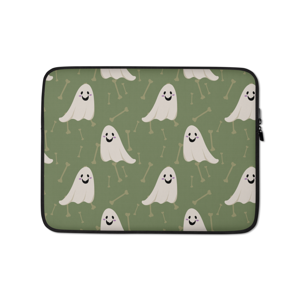 Halloween Ghosts - Green Laptop Sleeve