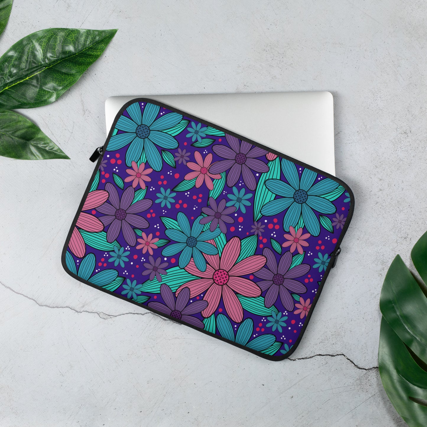 Botanical Arena Laptop Sleeve - Blue