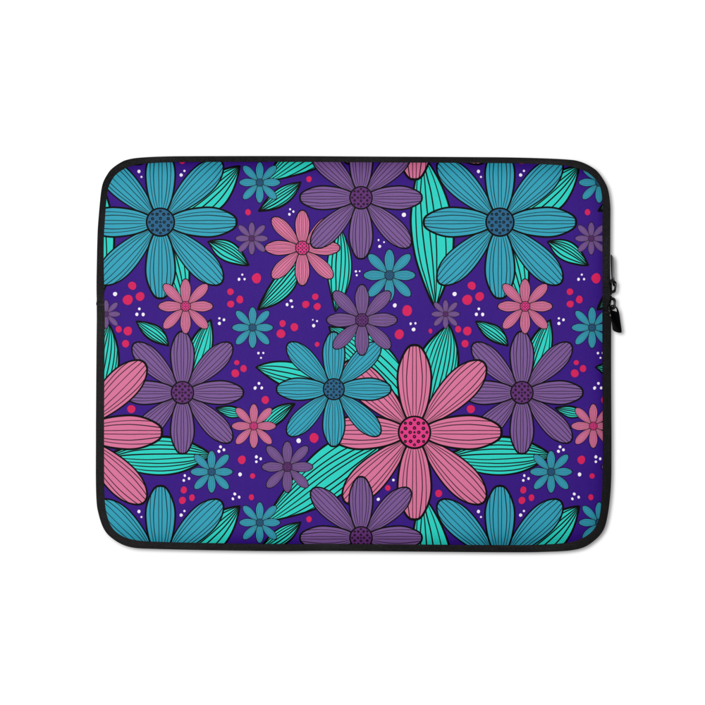 Botanical Arena Laptop Sleeve - Blue