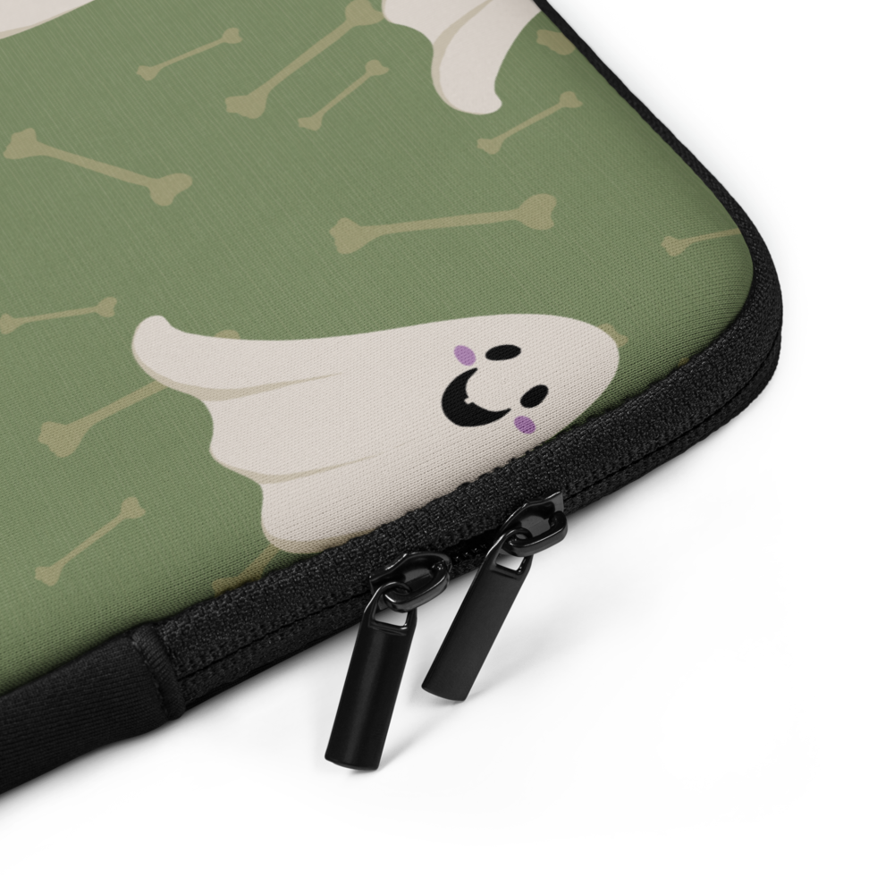 Halloween Ghosts - Green Laptop Sleeve