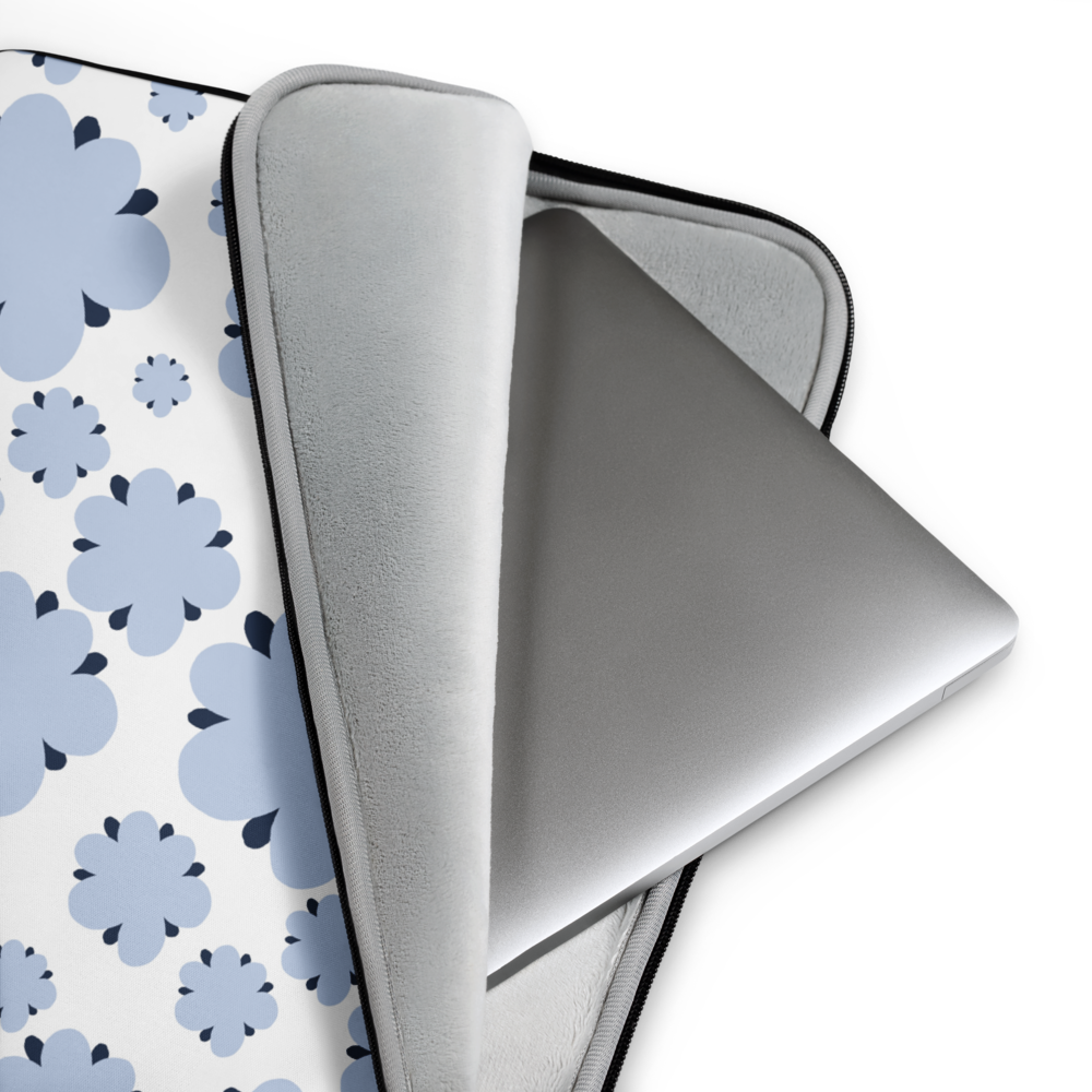 Blossom Blues Laptop Sleeve - Blue