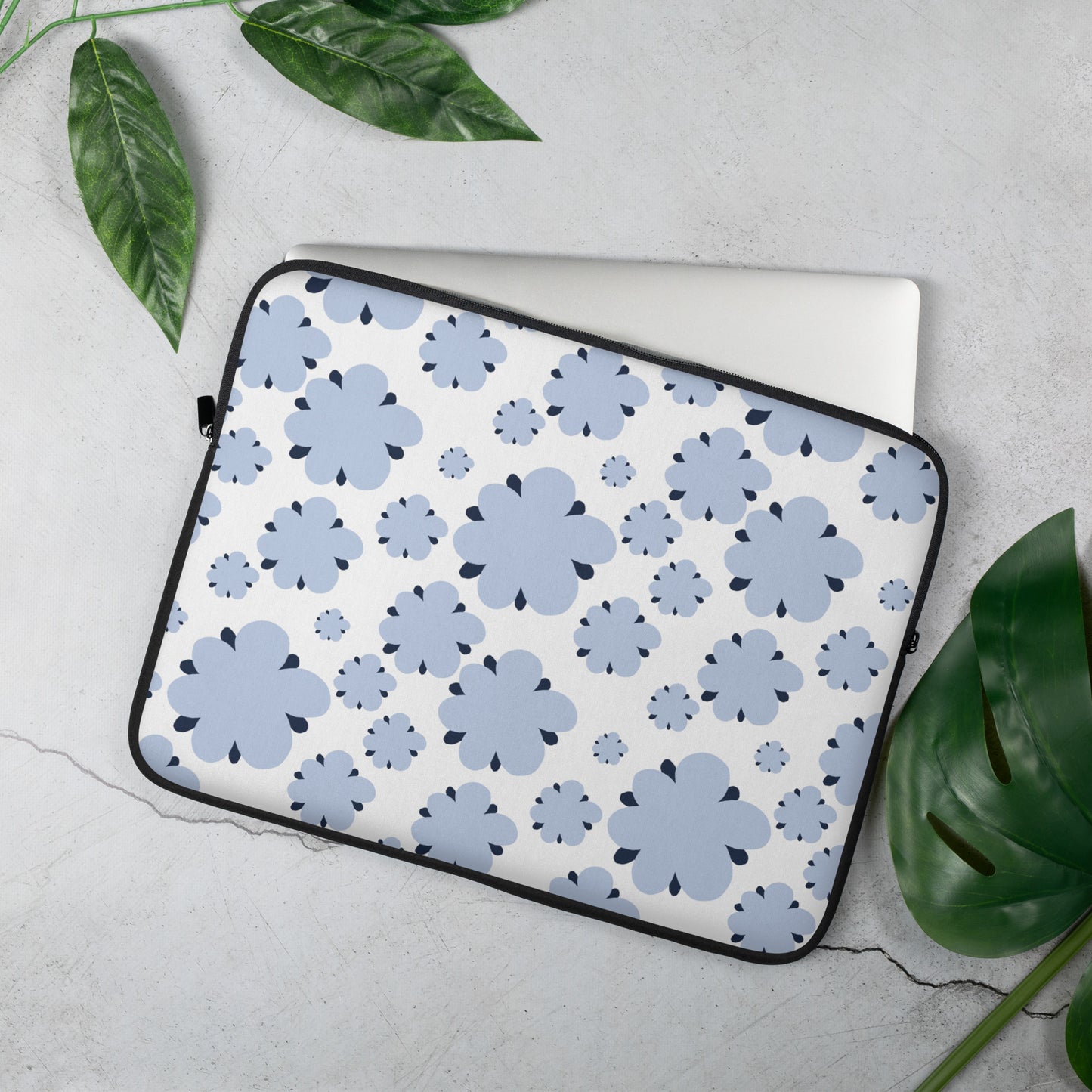 Blossom Blues Laptop Sleeve - Blue