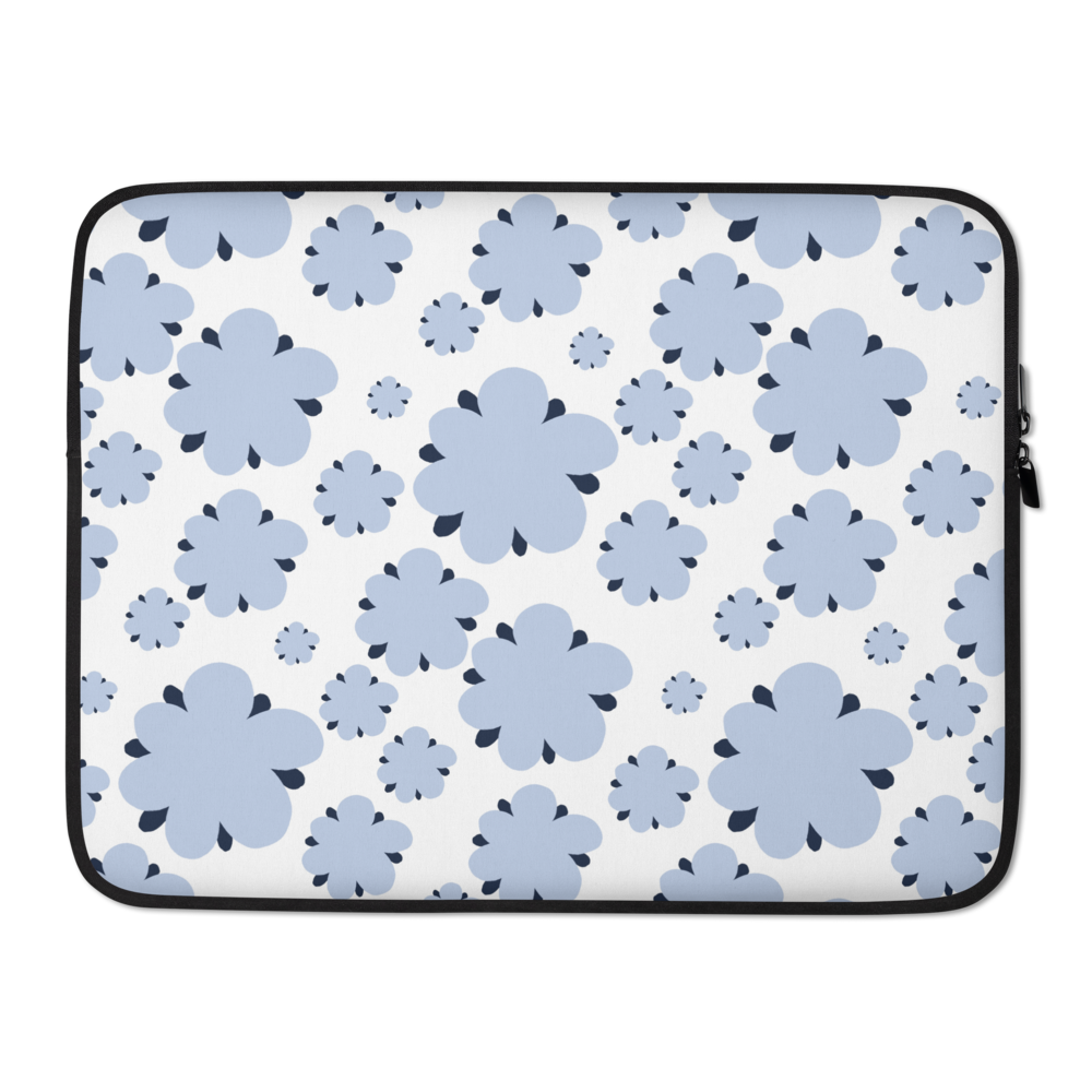 Blossom Blues Laptop Sleeve - Blue