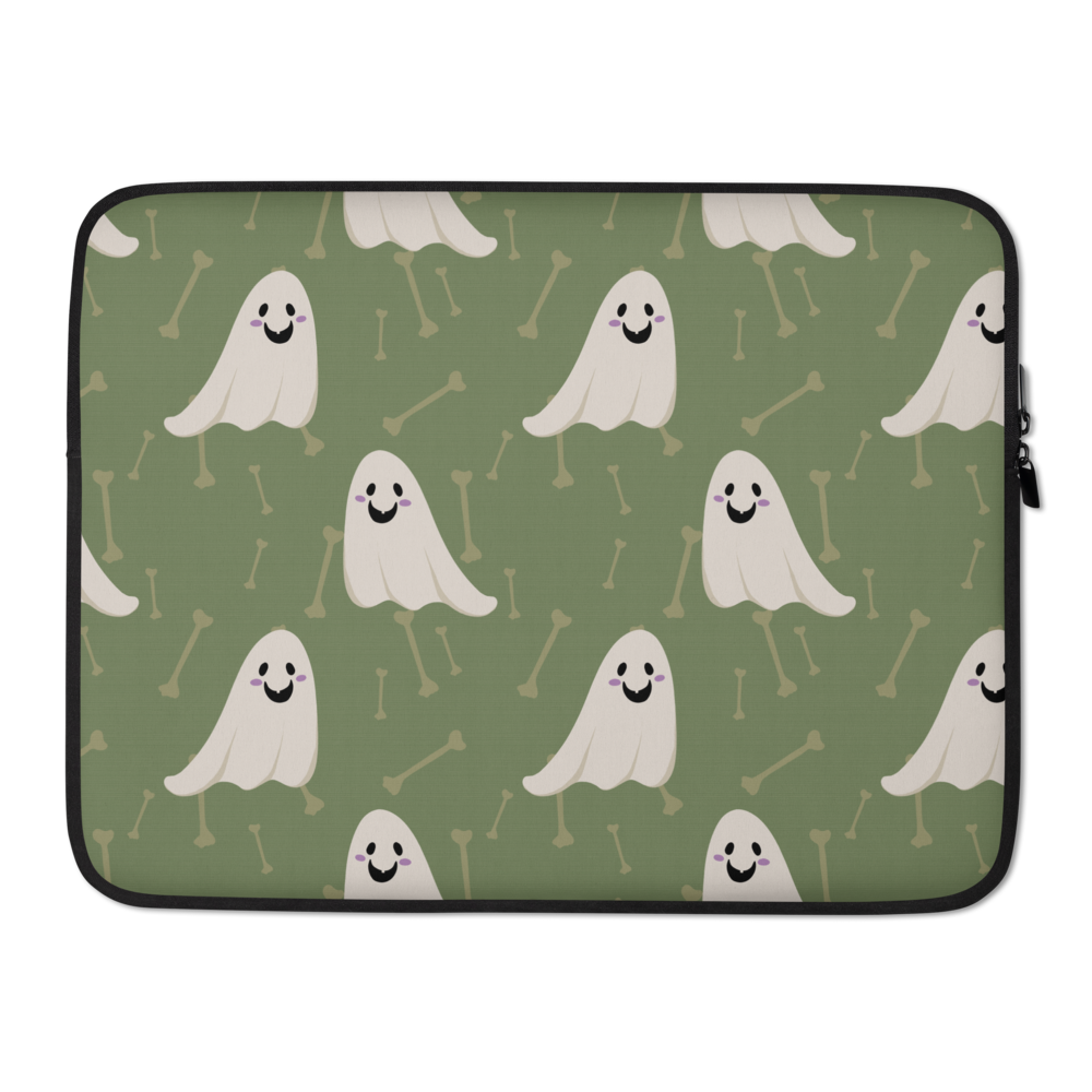 Halloween Ghosts - Green Laptop Sleeve