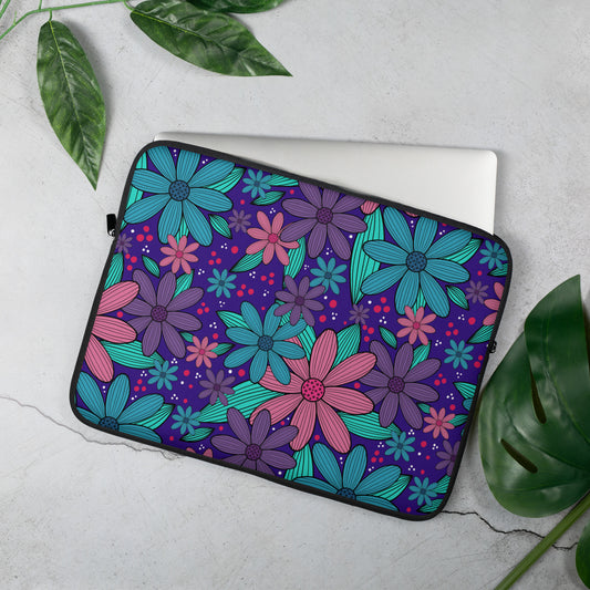 Botanical Arena Laptop Sleeve - Blue