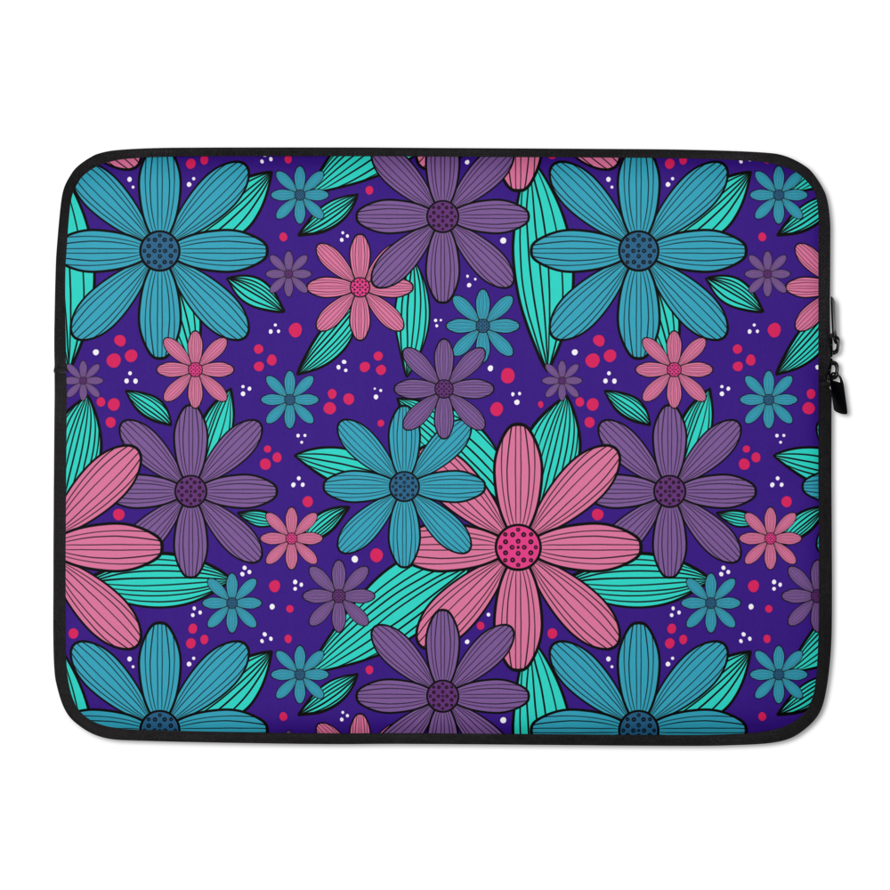 Botanical Arena Laptop Sleeve - Blue