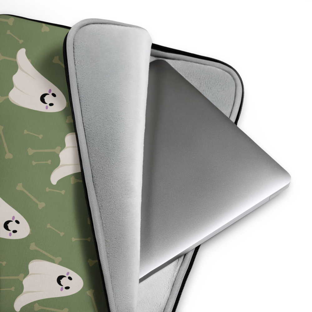 Halloween Ghosts - Green Laptop Sleeve