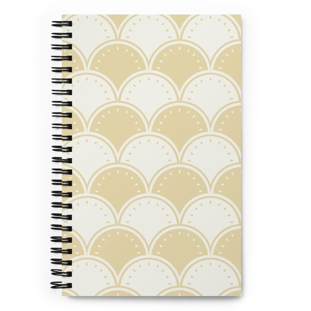 Ocean's Yellow Waves Spiral notebook