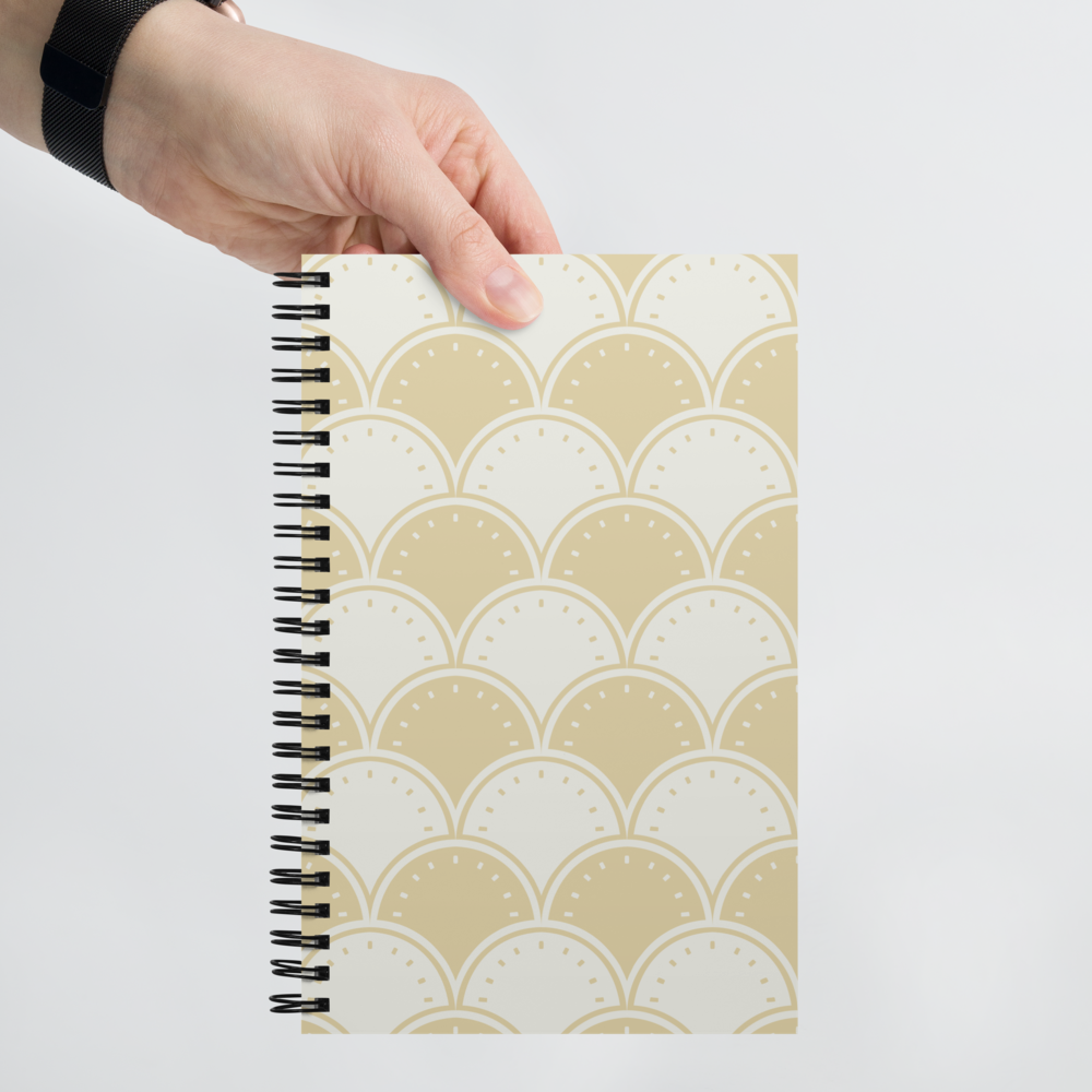 Ocean's Yellow Waves Spiral notebook