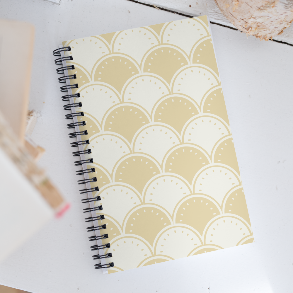 Ocean's Yellow Waves Spiral notebook