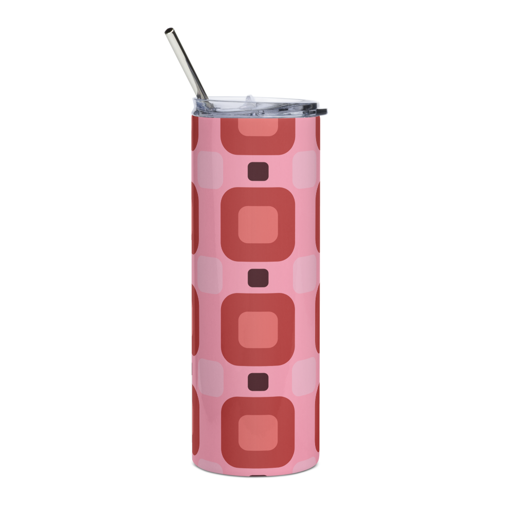 Rosy Grid Stainless steel tumbler