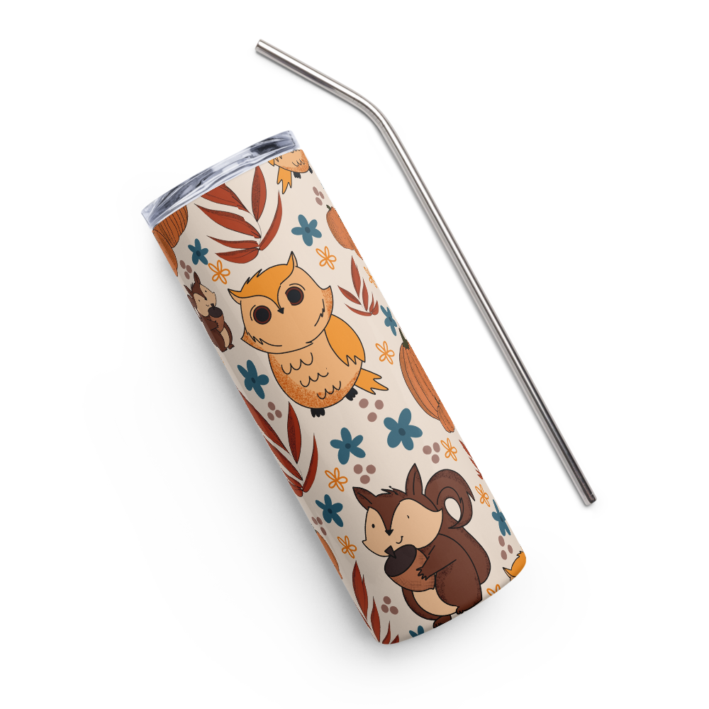 Retro Autumn Vibes Stainless steel tumbler