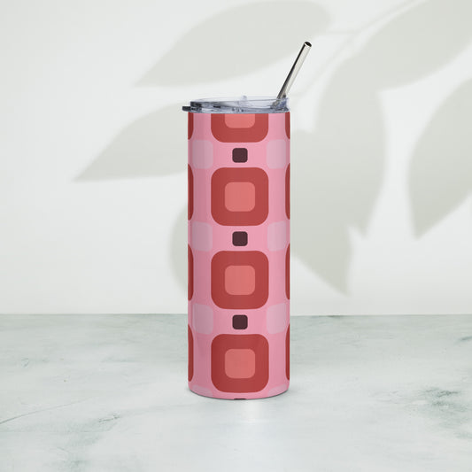 Rosy Grid Stainless steel tumbler