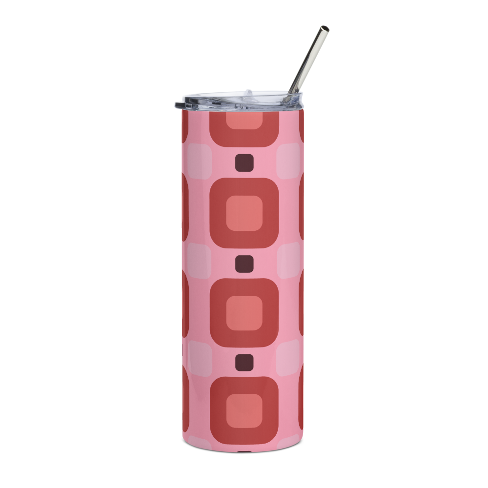 Rosy Grid Stainless steel tumbler