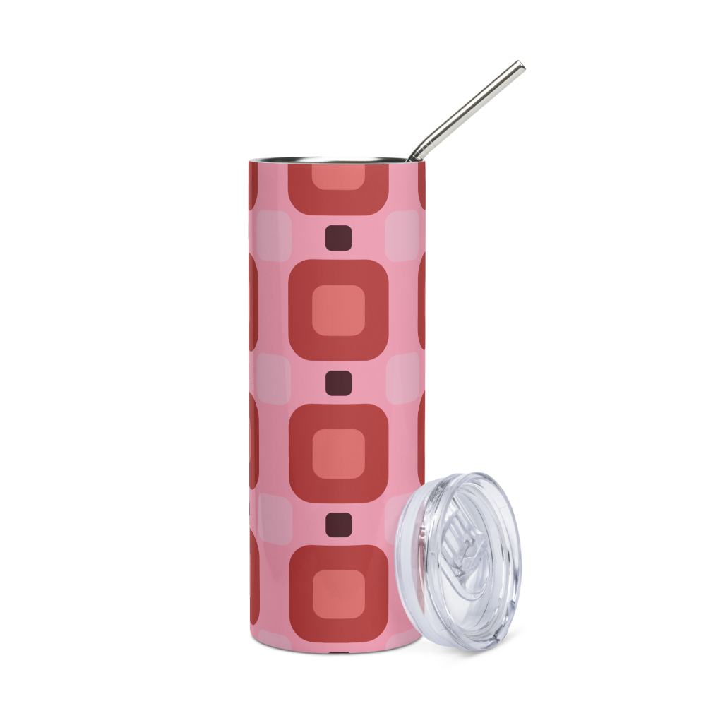 Rosy Grid Stainless steel tumbler