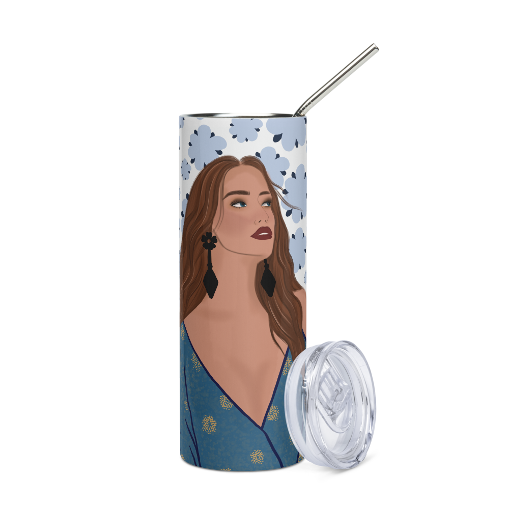 Lady in Bloom Stainless steel tumbler