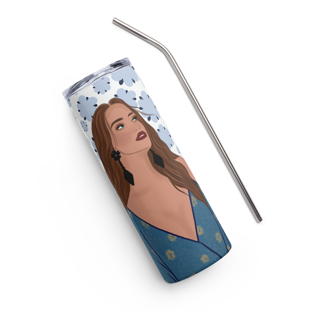 Lady in Bloom Stainless steel tumbler