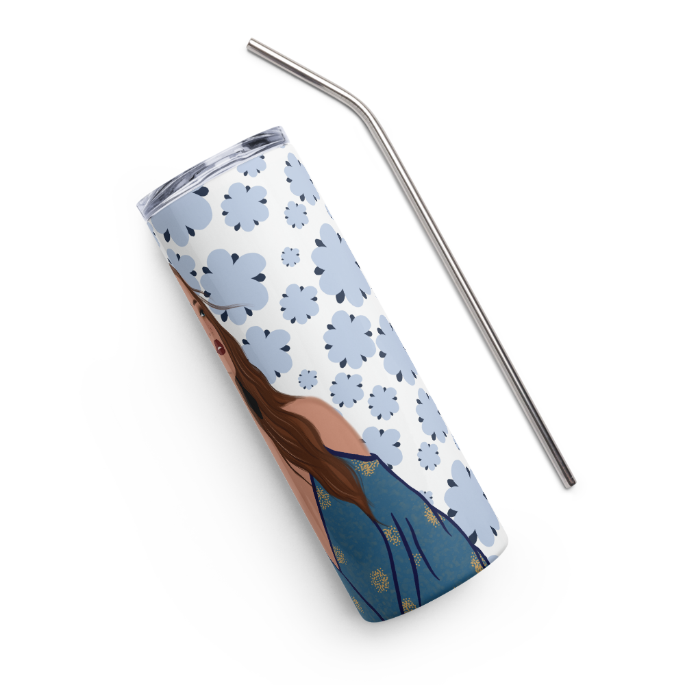 Lady in Bloom Stainless steel tumbler