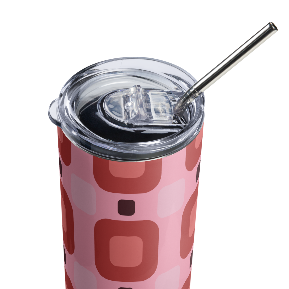 Rosy Grid Stainless steel tumbler