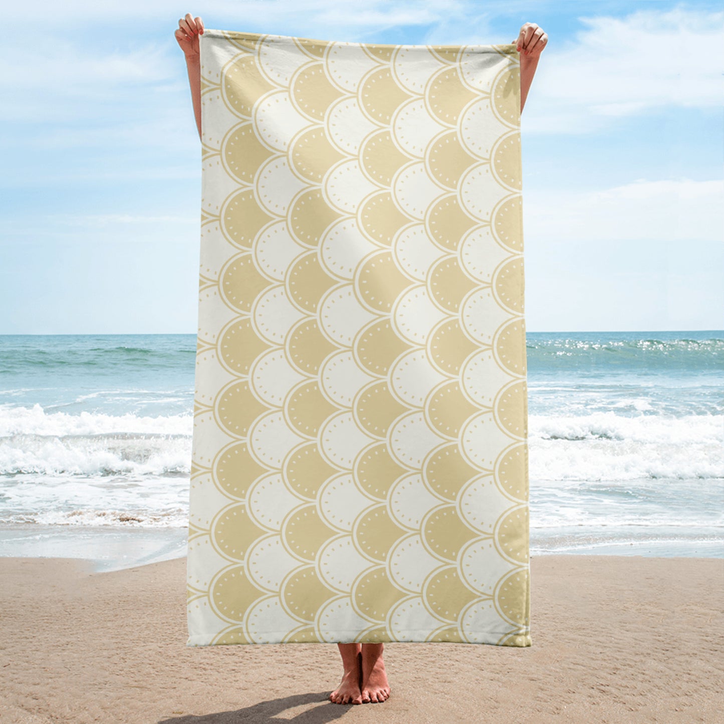 Ocean's Yellow Waves Towel