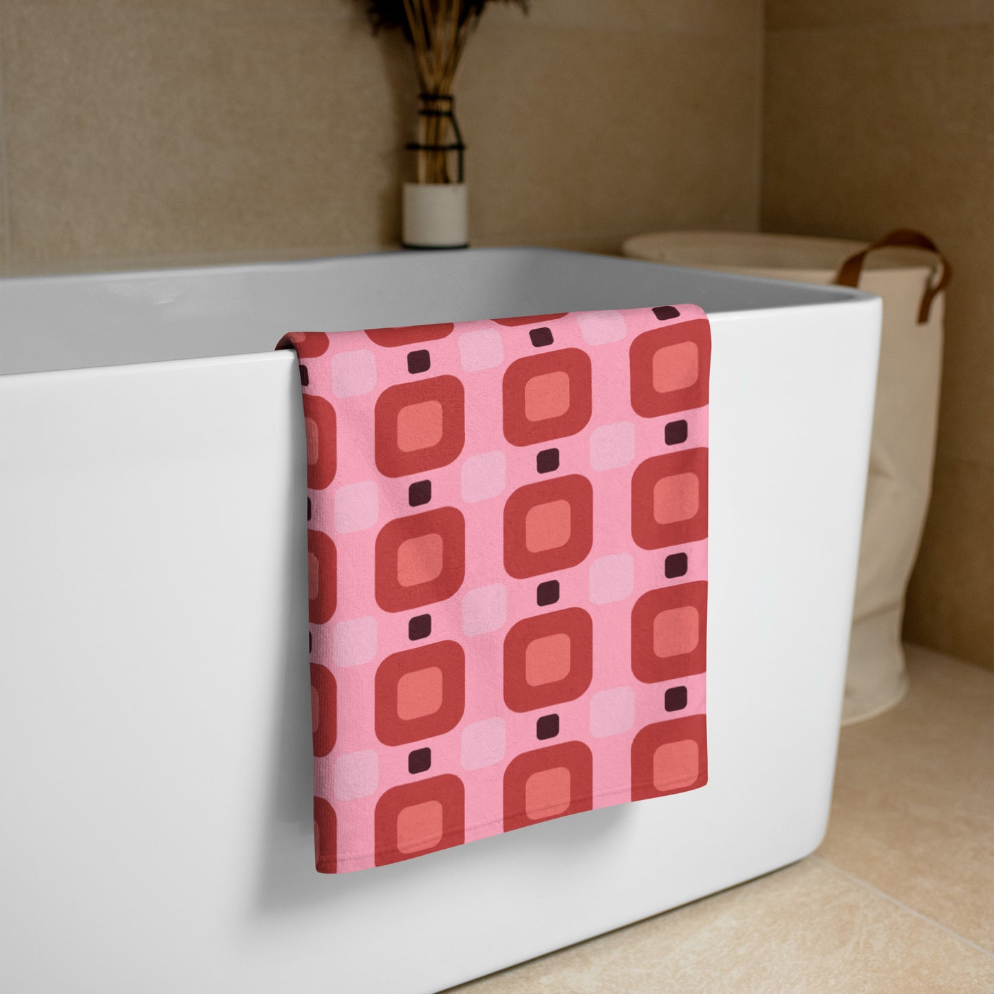 Rosy Grid Towel