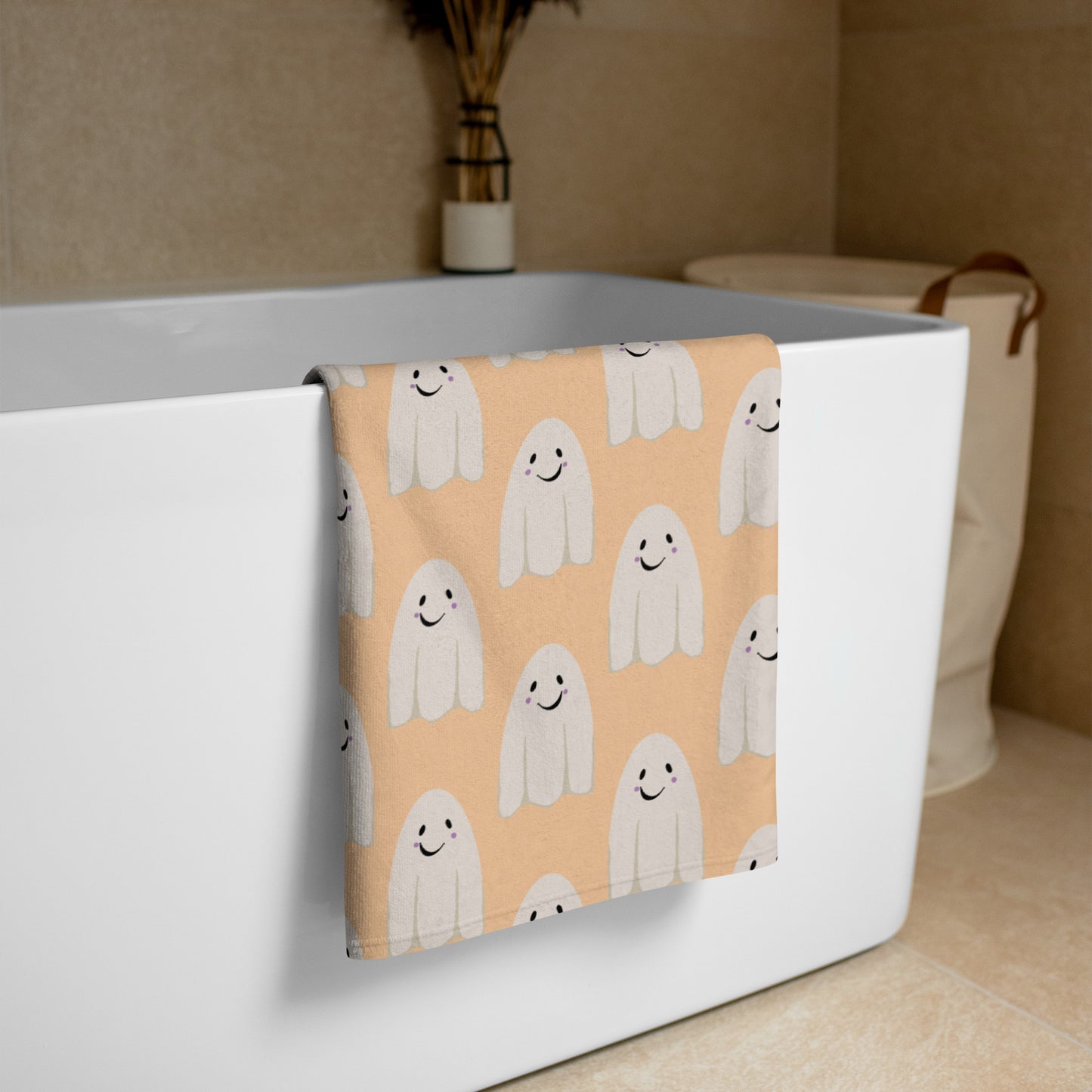 Halloween Ghosts Orange - Towel