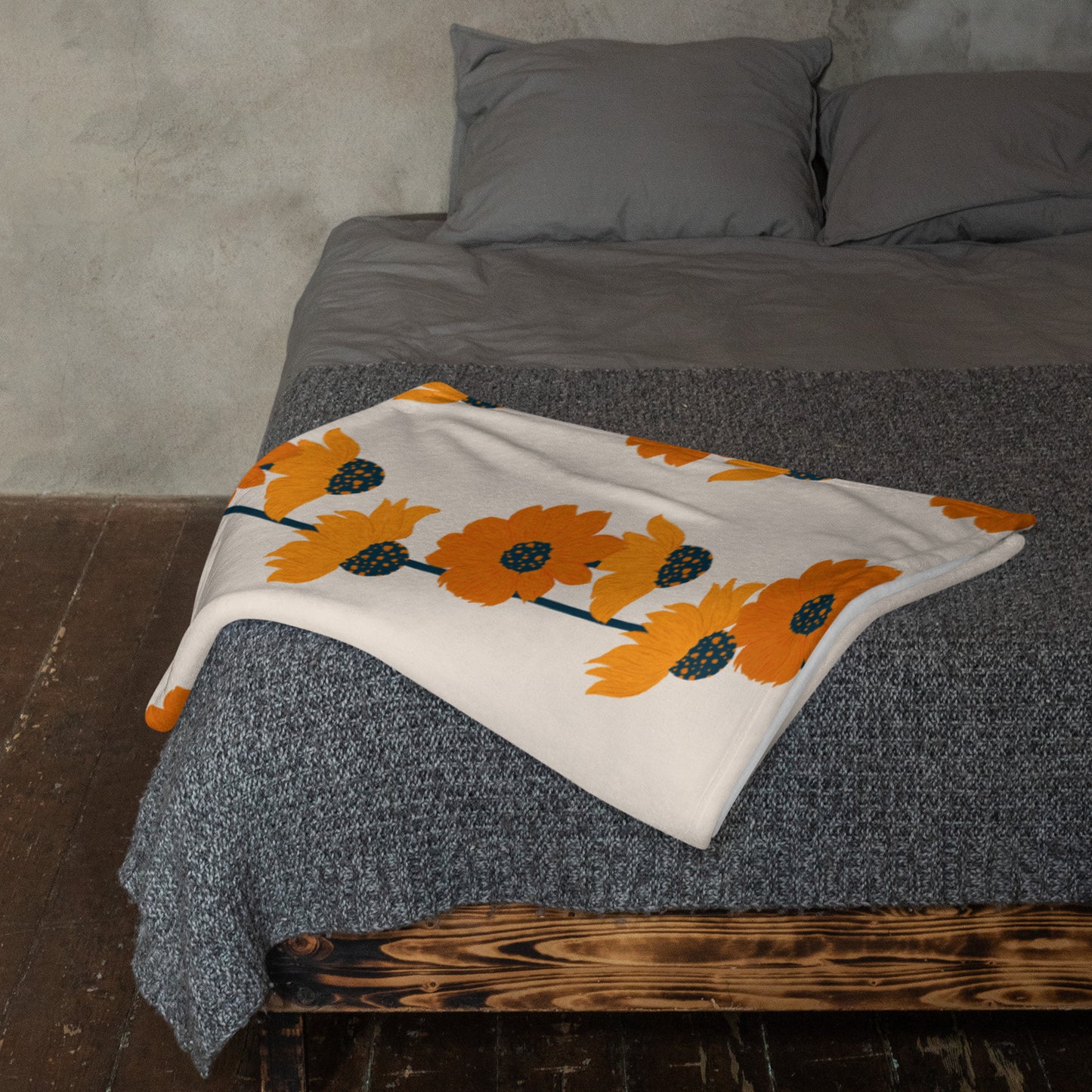 Golden Sunflower Throw Blanket