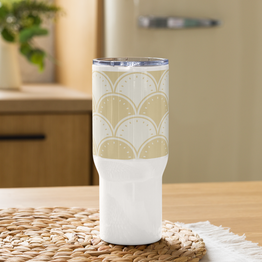 Ocean's Yellow Waves Travel mug with a handle