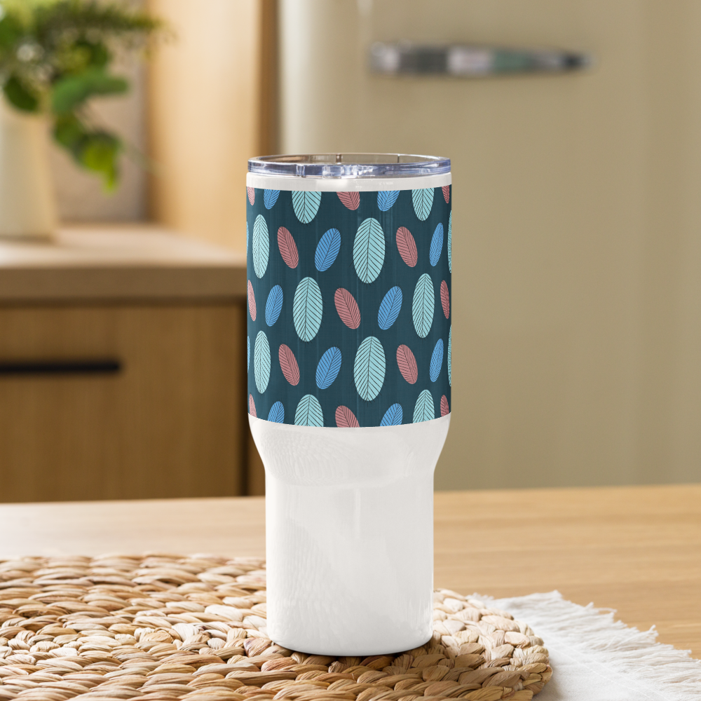 Nature's Leaves Travel mug with a handle