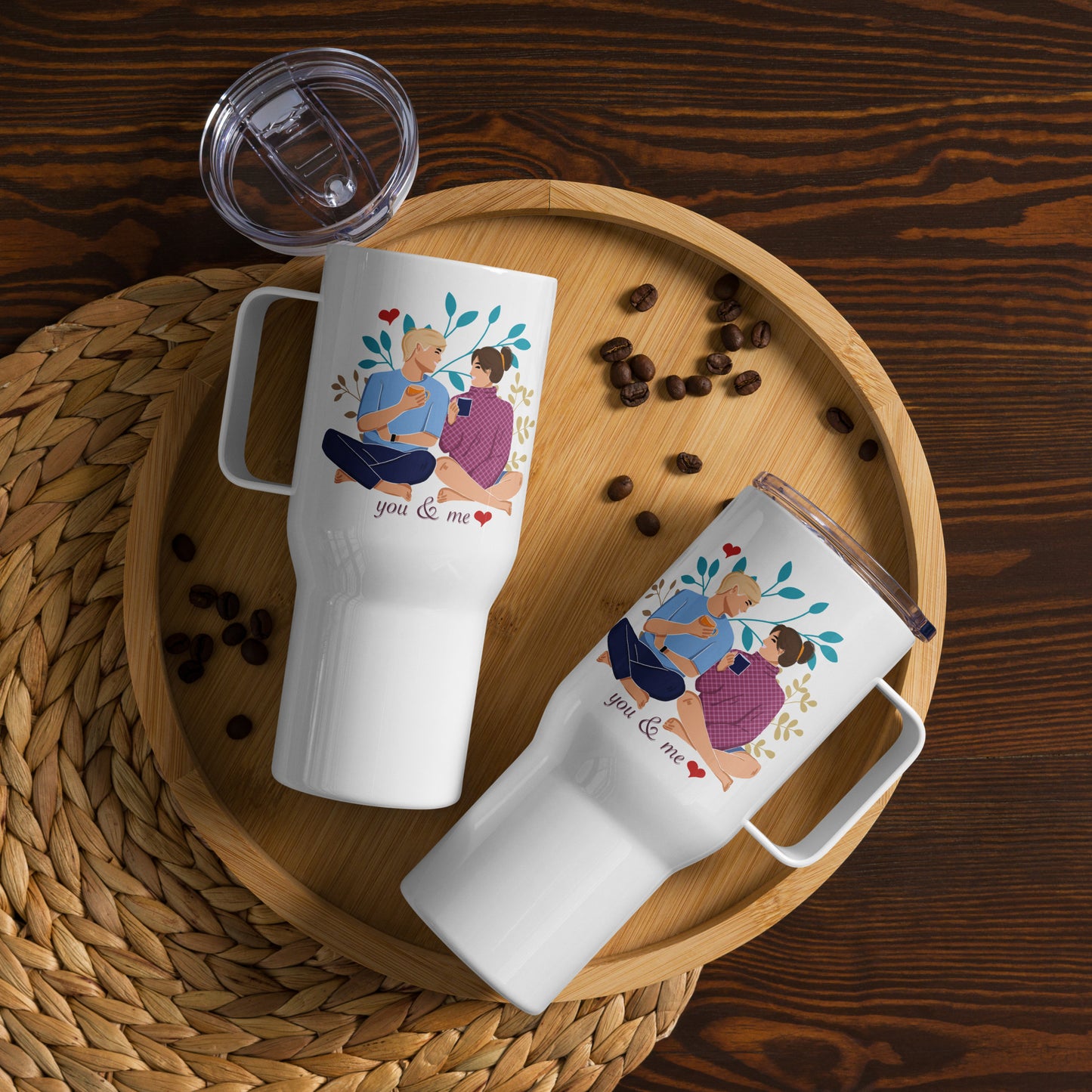 You & Me Travel mug with a handle