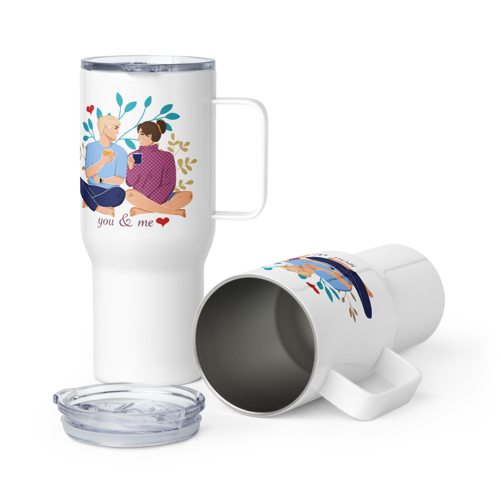 You & Me Travel mug with a handle