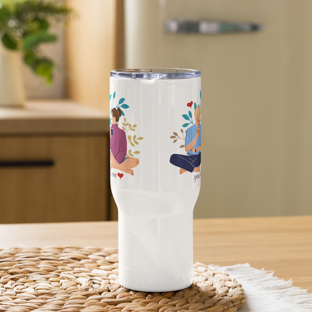 You & Me Travel mug with a handle