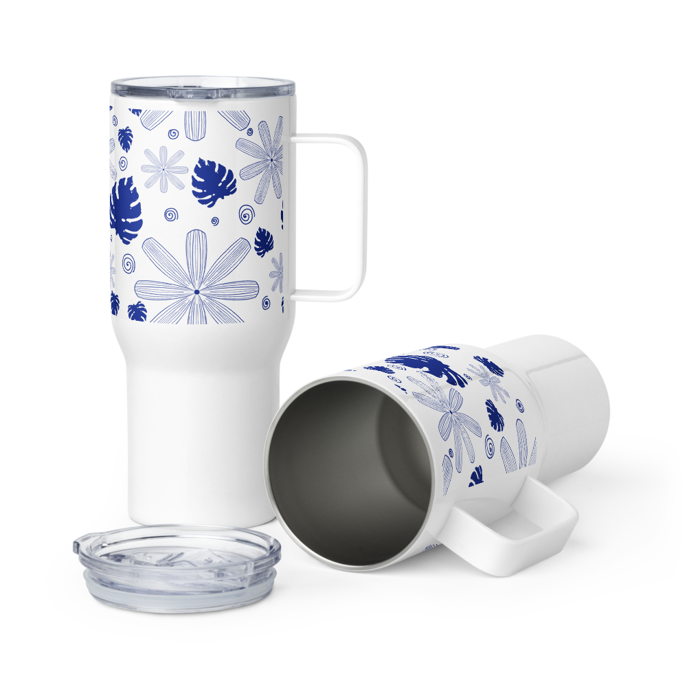 Bloom and Grow Travel mug with a handle