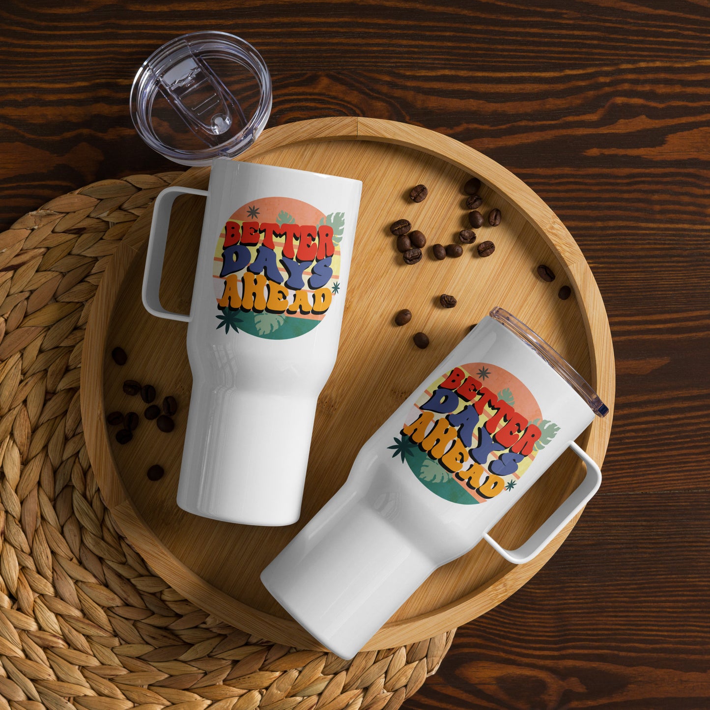 Batter Days Ahead Travel mug with a handle