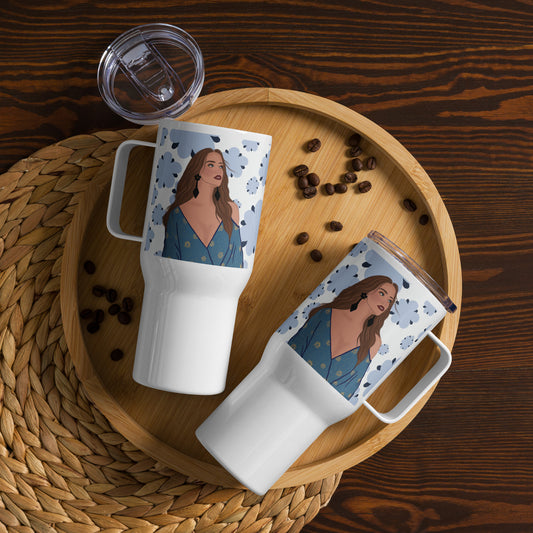 Taza de viaje Lady in Bloom con asa