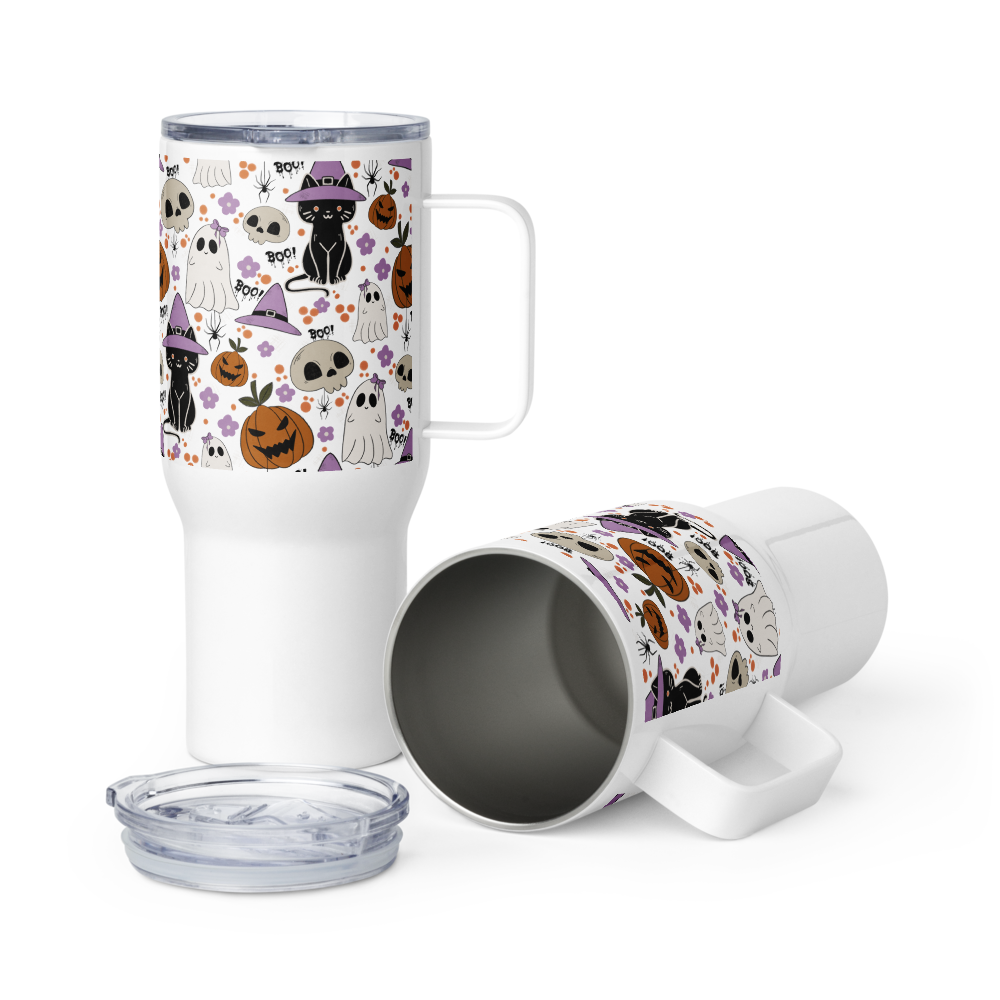 Halloween Vibe Travel mug with a handle