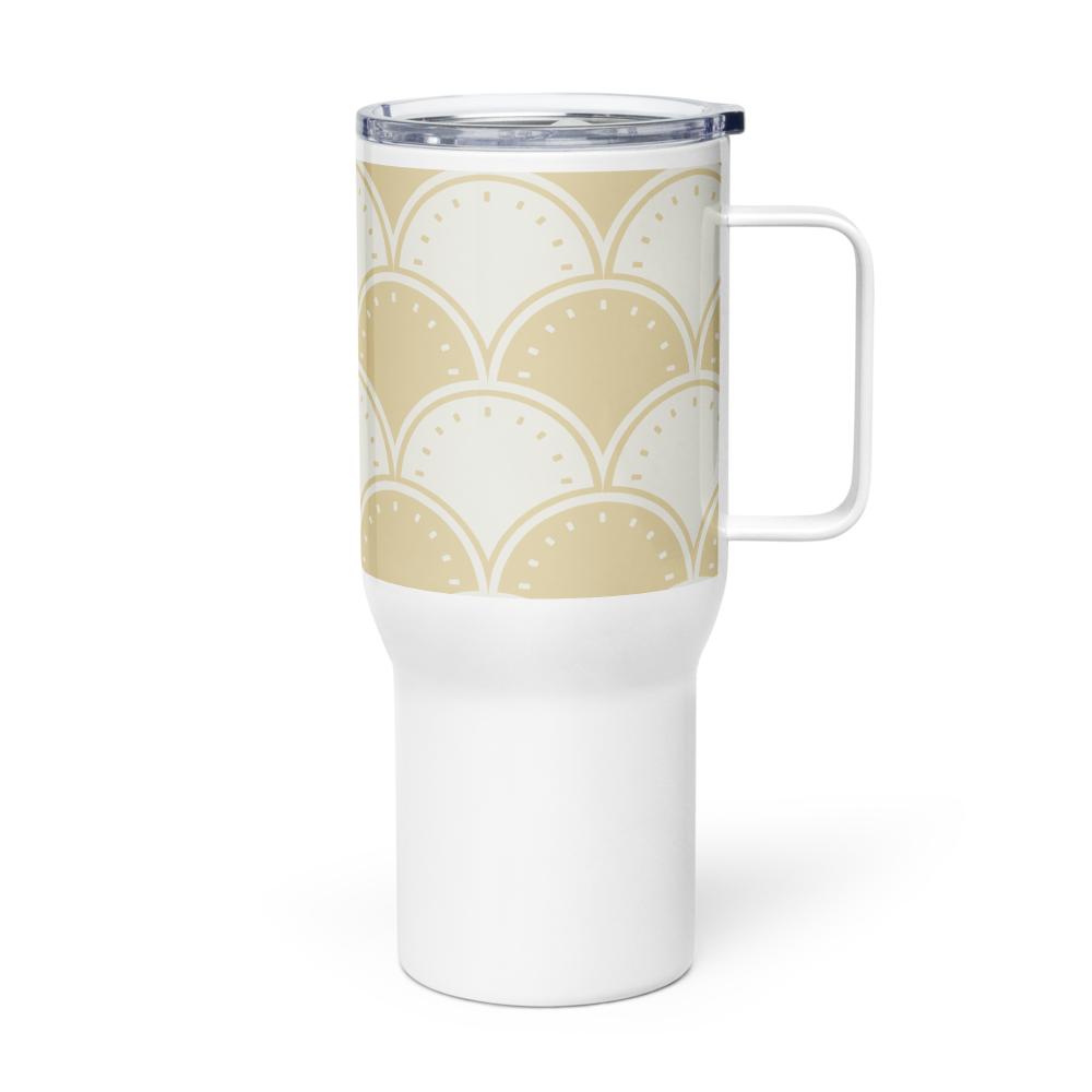 Ocean's Yellow Waves Travel mug with a handle