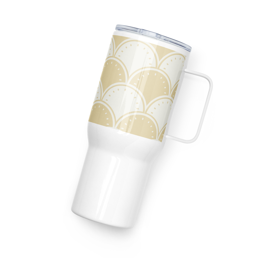 Ocean's Yellow Waves Travel mug with a handle