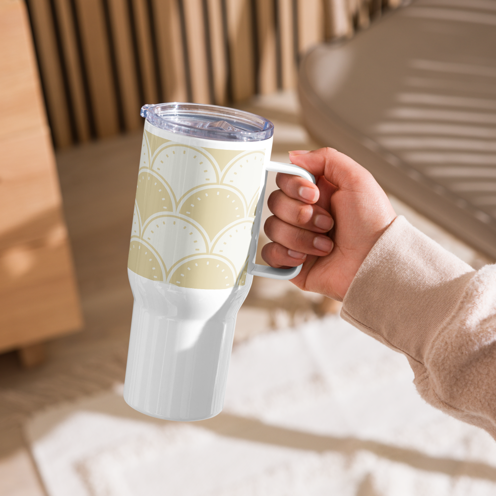 Ocean's Yellow Waves Travel mug with a handle