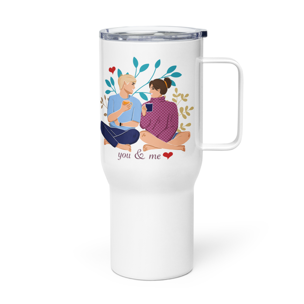 You & Me Travel mug with a handle