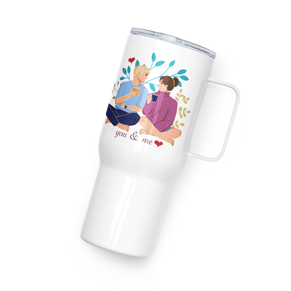 You & Me Travel mug with a handle