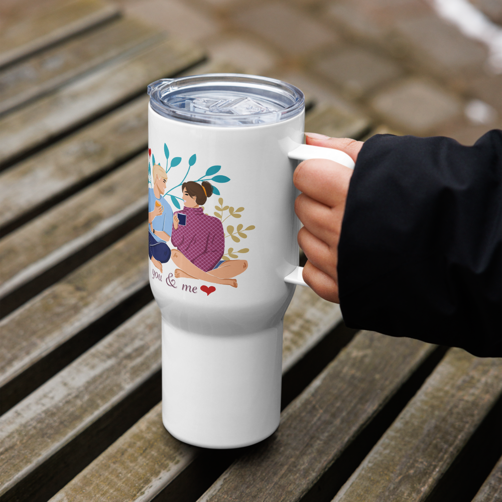 You & Me Travel mug with a handle