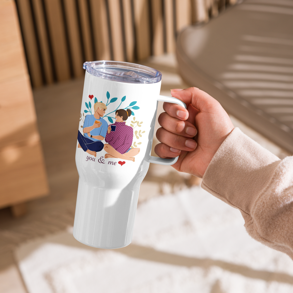 You & Me Travel mug with a handle