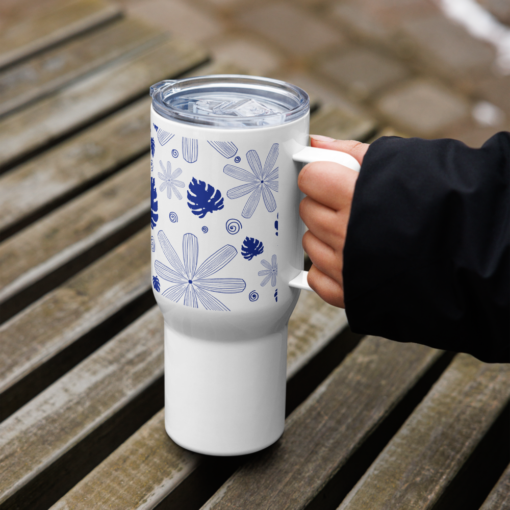 Bloom and Grow Travel mug with a handle