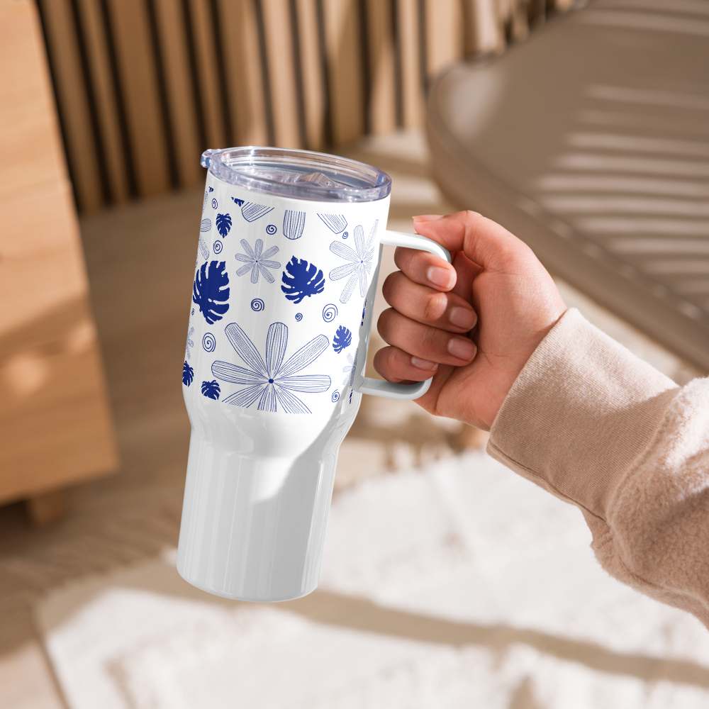 Bloom and Grow Travel mug with a handle